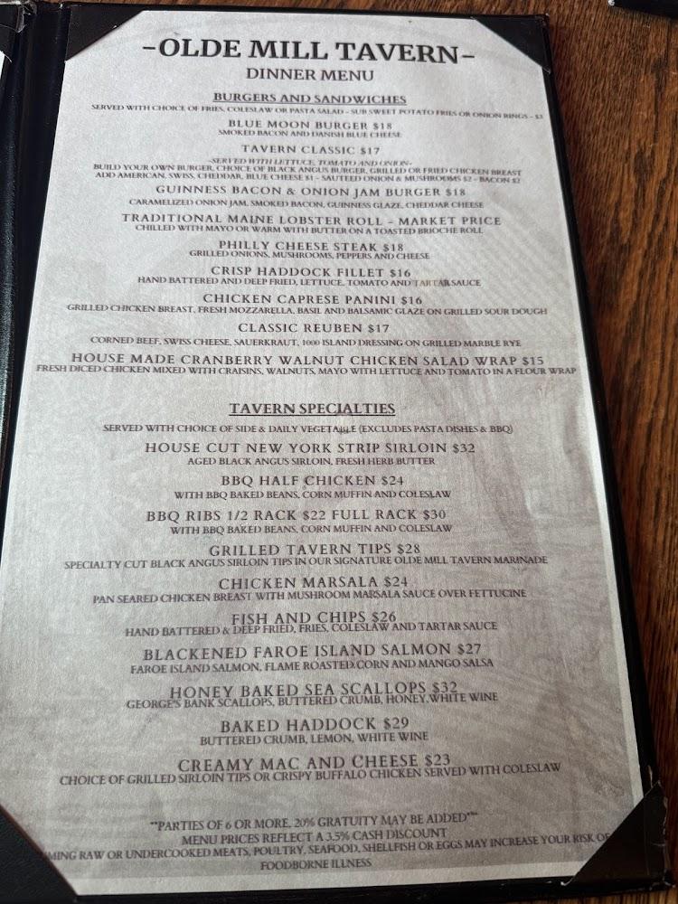 Olde Mill Tavern Menu image 3